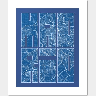 Madrid, Spain City Map Typography - Blueprint Posters and Art